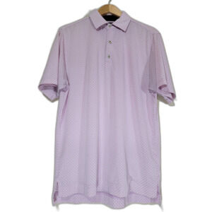 Foot Joy Men's Pink Polka Dot Polo Shirt - Small